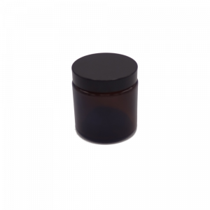 Pommadier verre ambré 120ml B58 + couvercle bakelite noir B58