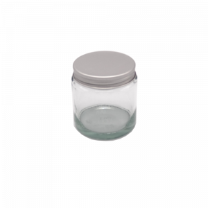Pommadier verre blanc 120ml B58 + couvercle alu B58