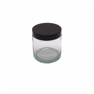 Pommadier verre blanc 120ml B58 + couvercle bakelite noir B58